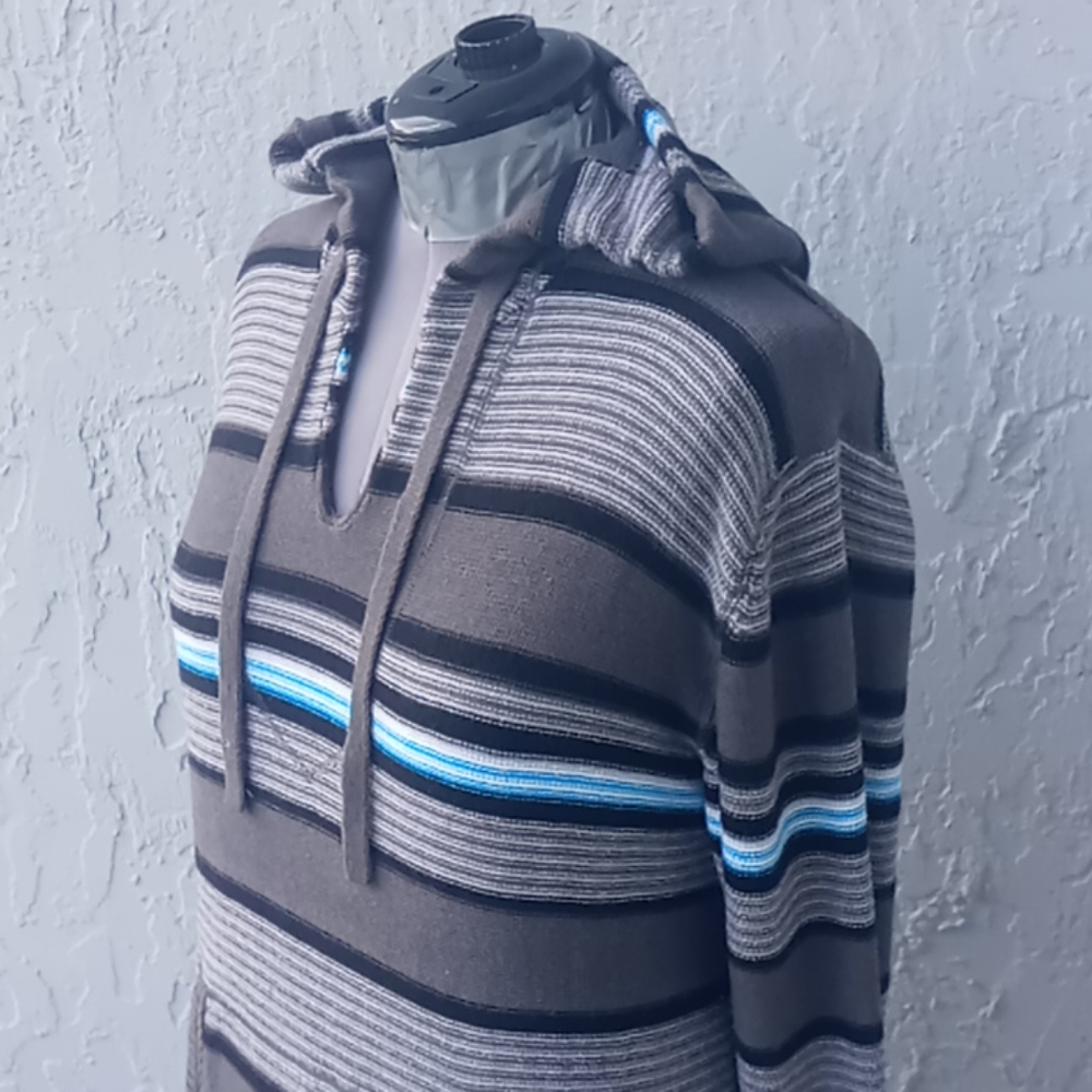 Retrofit Hooded Striped Pullover Hoodie